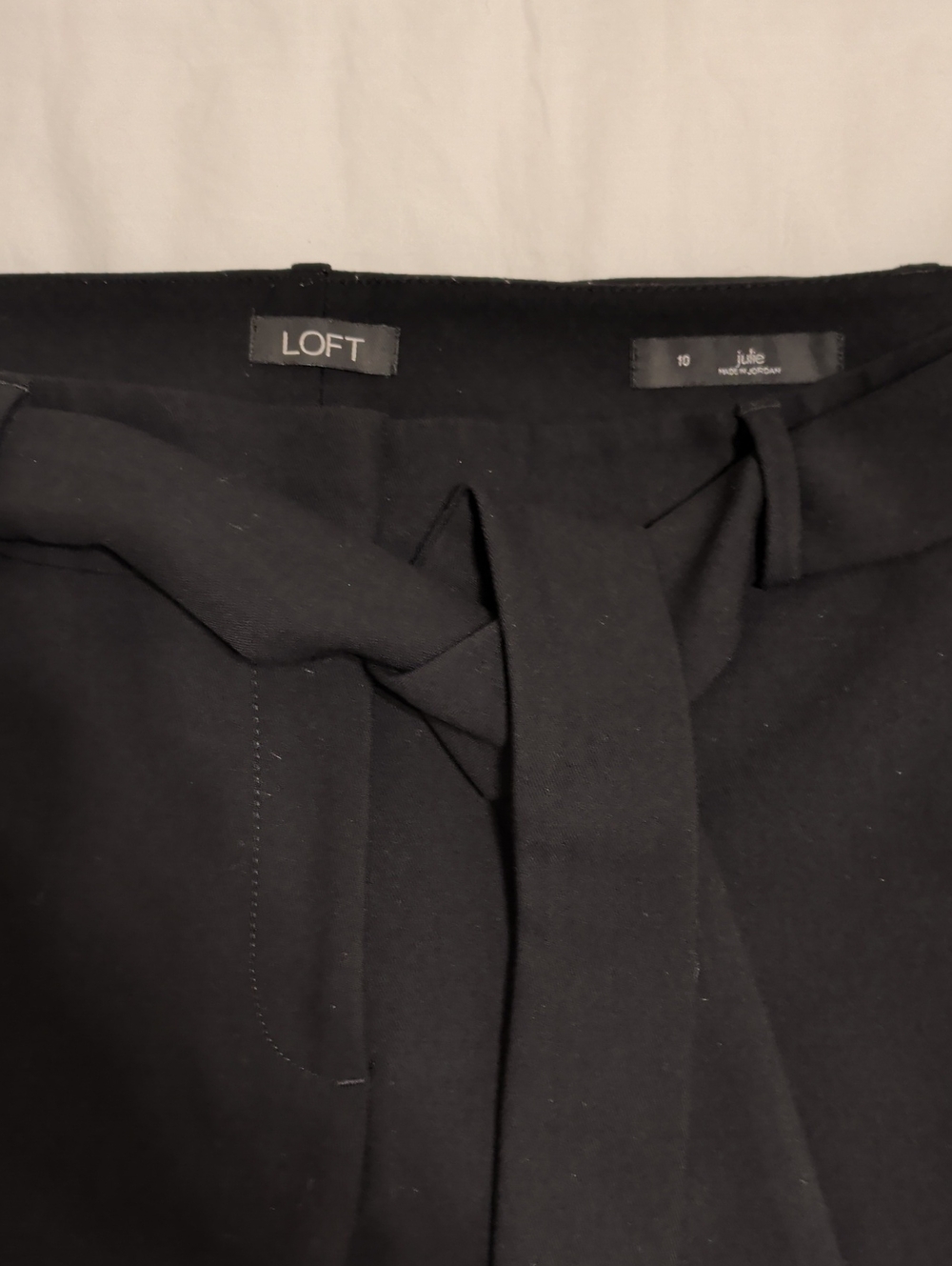 Loft Julie Straight Leg Trousers With Tie Belt, Black